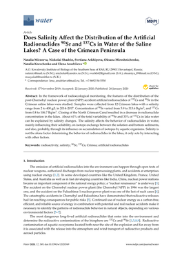 Does Salinity Affect the Distribution of the Artificial Radionuclides