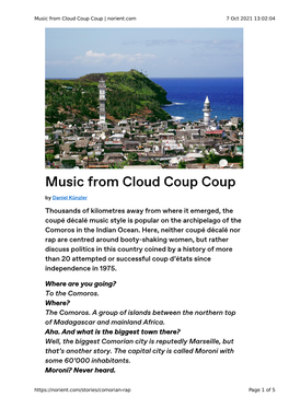 Music from Cloud Coup Coup | Norient.Com 7 Oct 2021 13:02:04