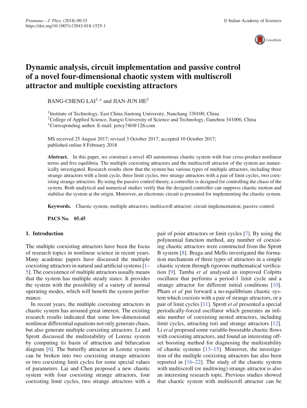 Dynamic Analysis, Circuit Implementation and Passive Control of a Novel Four-Dimensional Chaotic System with Multiscroll Attractor and Multiple Coexisting Attractors