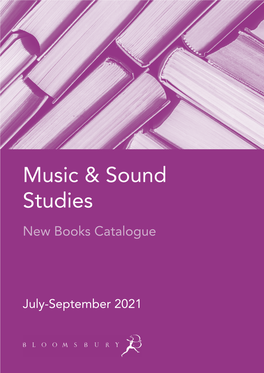 Music & Sound Studies New Books July