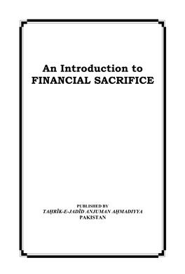 An Introduction to FINANCIAL SACRIFICE