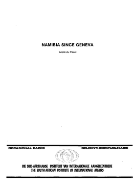 Namibia Since Geneva