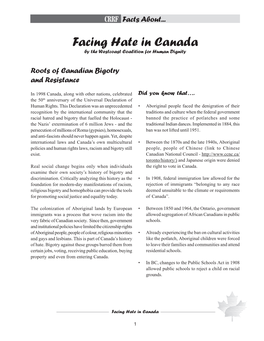 Facing Hate in Canada by the Westcoast Coalition for Human Dignity