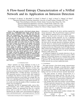 A Flow-Based Entropy Characterization of a Nated Network and Its Application on Intrusion Detection