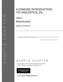 A CONCISE INTRODUCTION to LINGUISTICS, 3/E