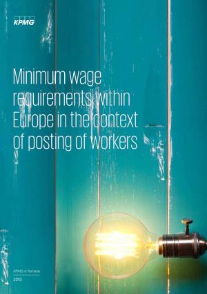 Minimum Wage Requirements Within Europe in the Context of Posting of Workers | 1