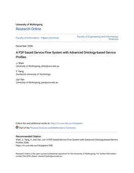 A P2P Based Service Flow System with Advanced Ontology-Based Service Profiles