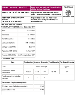 FAO Fisheries Country Profile