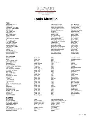Louis Mustillo Theatrical Resume