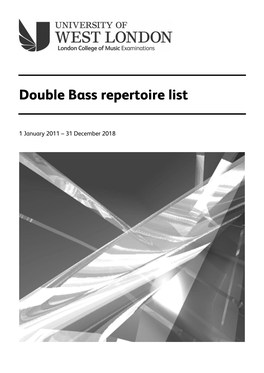 Double Bass Repertoire List