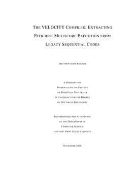 The Velocity Compiler: Extracting
