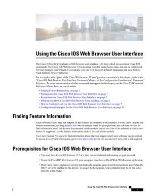 Using the Cisco IOS Web Browser User Interface