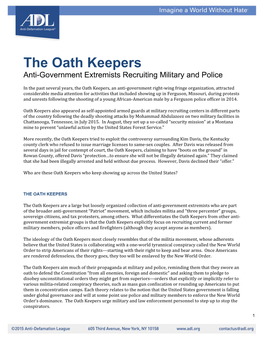 The Oath Keepers Anti-Government Extremists Recruiting Military and Police