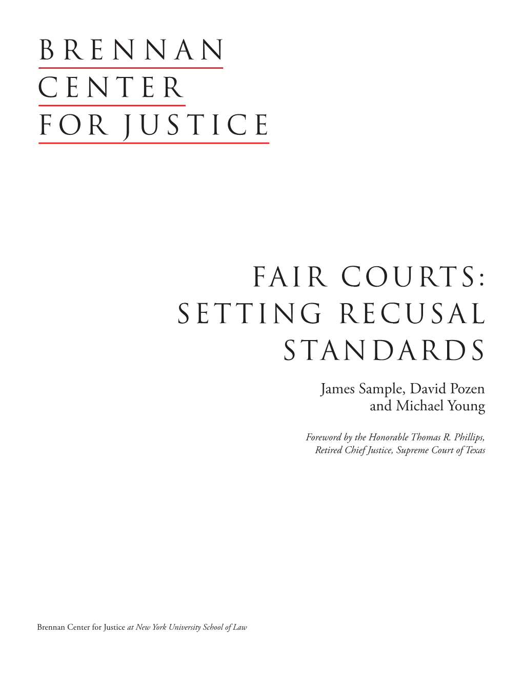 Fair Courts: Setting Recusal Standards