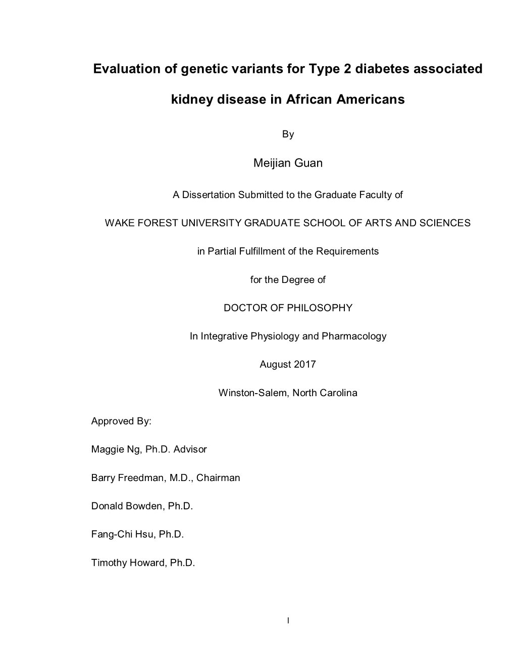 Evaluation of Genetic Variants for Type 2 Diabetes Associated Kidney Disease in African Americans