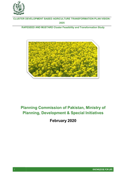 Planning Commission of Pakistan, Ministry of Planning, Development & Special Initiatives February 2020