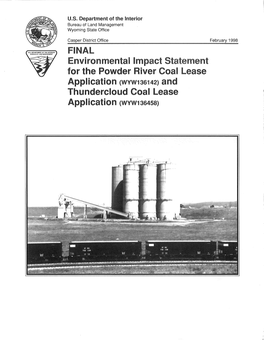 INAL Nvironm Ntallm State Nt for the Powder River Coal Lease Application