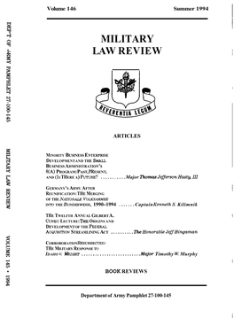 Military Law Review-Volume 145