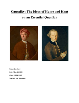 Causality: the Ideas of Hume and Kant on an Essential Question