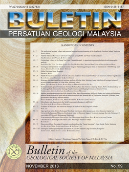 Bulletin of the Geological Society of Malaysia