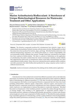 Marine Actinobacteria Bioflocculant