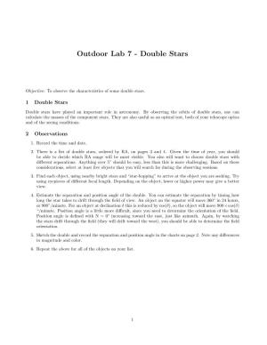 Outdoor Lab 7 - Double Stars