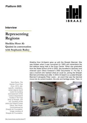 Representing Regions Sheikha Hoor Al- Qasimi in Conversation with Stephanie Bailey