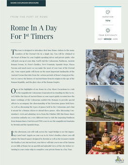 Rome for First Timers