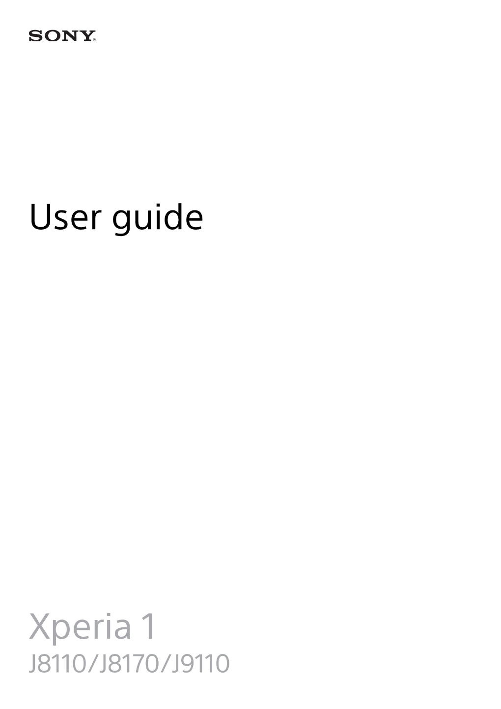 User Guide Xperia 1