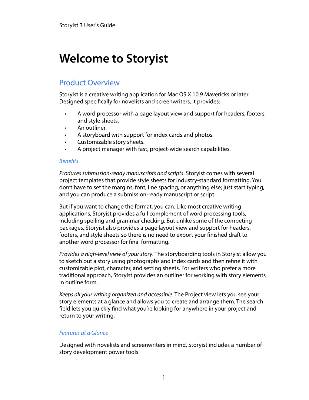 Storyist 3 Users Guide