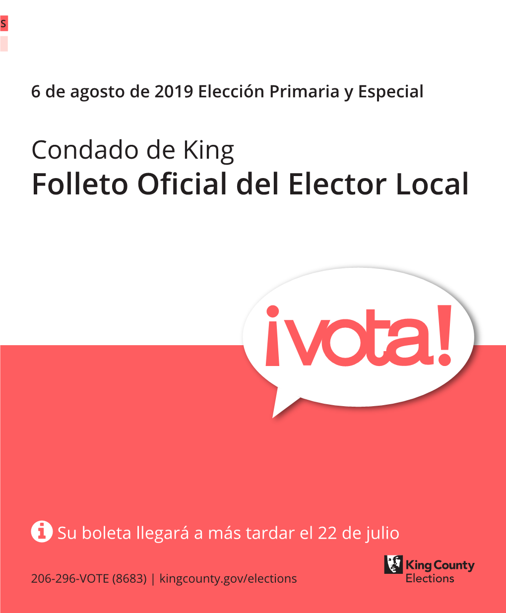 Condado De King Folleto Oficial Del Elector Local