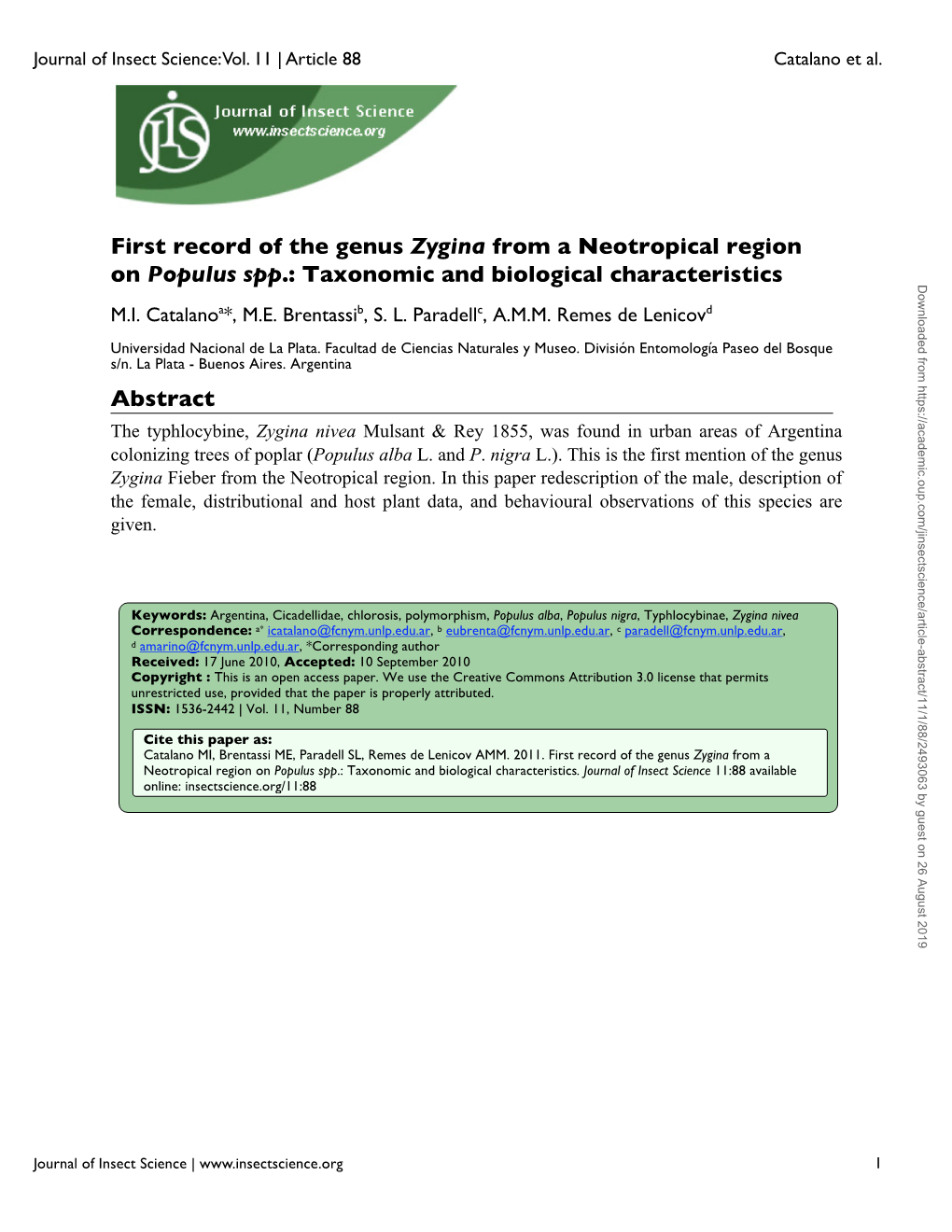 Taxonomic and Biological Characteristics Abstract