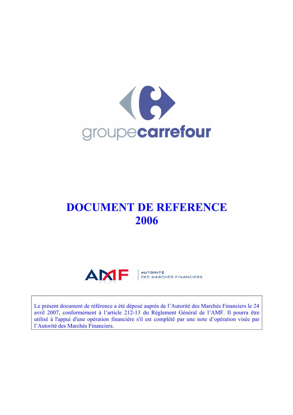 Document De Référence 2006 Carrefour