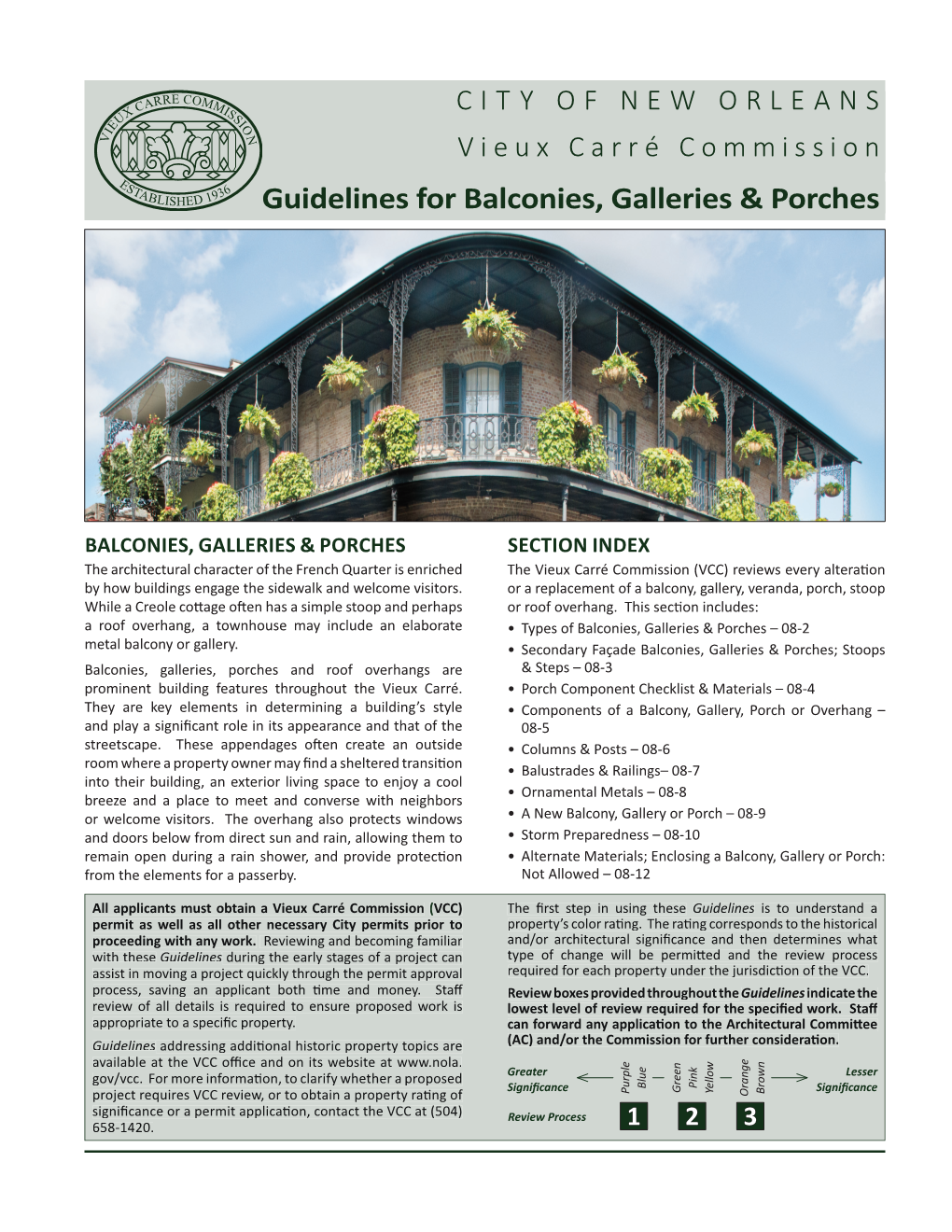 Guidelines for Balconies, Galleries & Porches