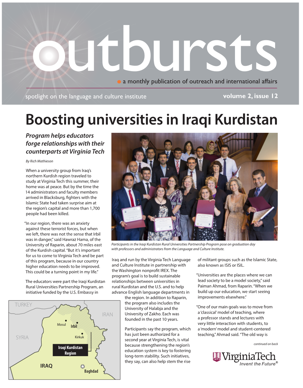 Boosting Universities in Iraqi Kurdistan Program Helps Educators Forge Relationships with Their Counterparts at Virginia Tech