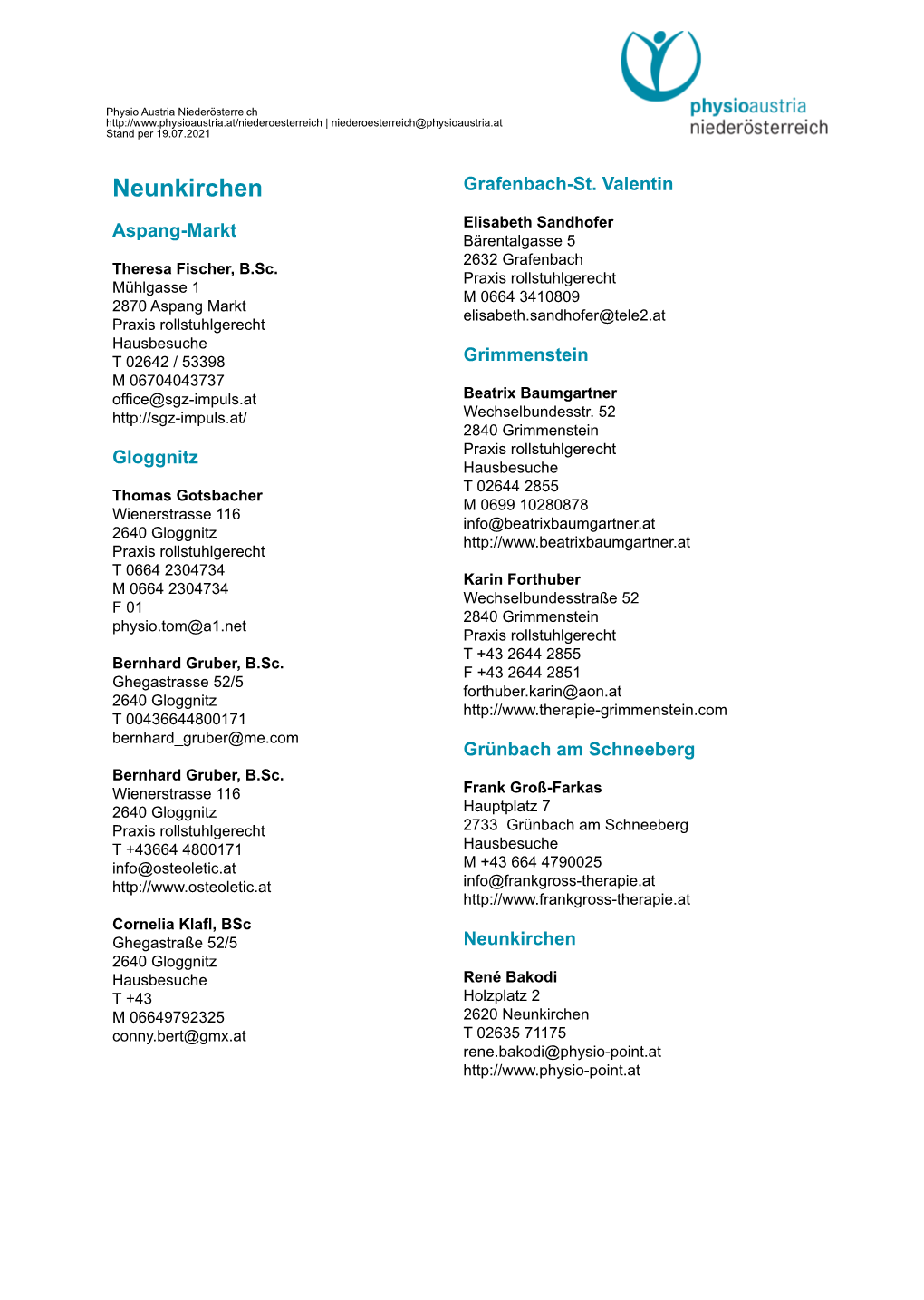 Freiberuflichen Liste Neunkirchen