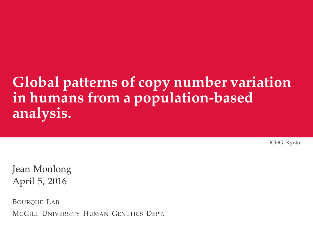 Global Patterns of Copy Number Variation in Humans from a Population-Based Analysis