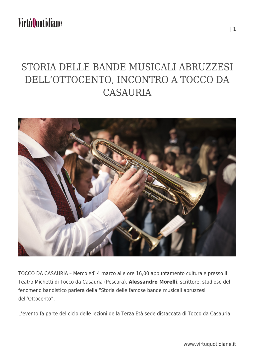 Storia Delle Bande Musicali Abruzzesi Dell&#8217