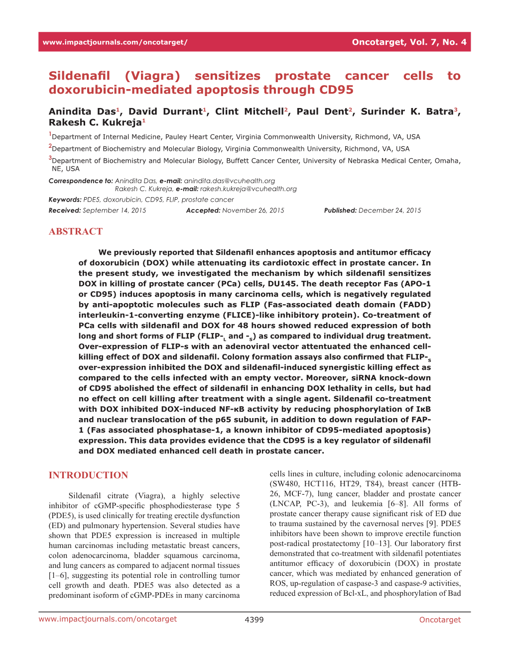 Sensitizes Prostate Cancer Cells to Doxorubicin-Mediated Apoptosis Through CD95