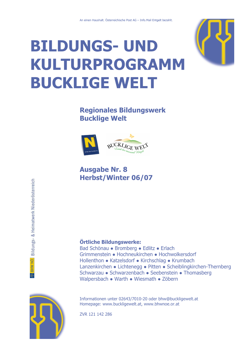 Und Kulturprogramm Bucklige Welt, Ausgabe Nr