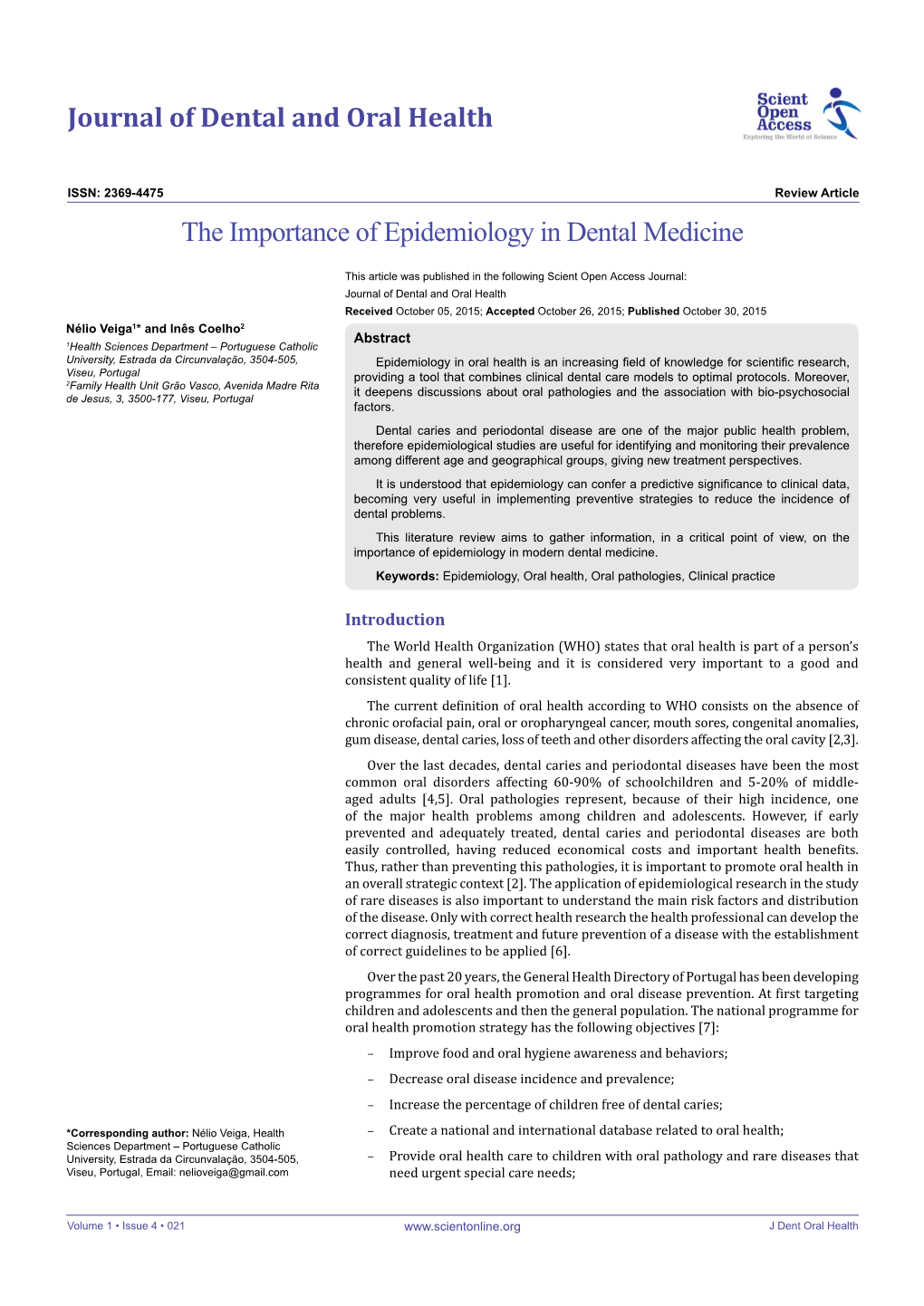 The Importance of Epidemiology in Dental Medicine