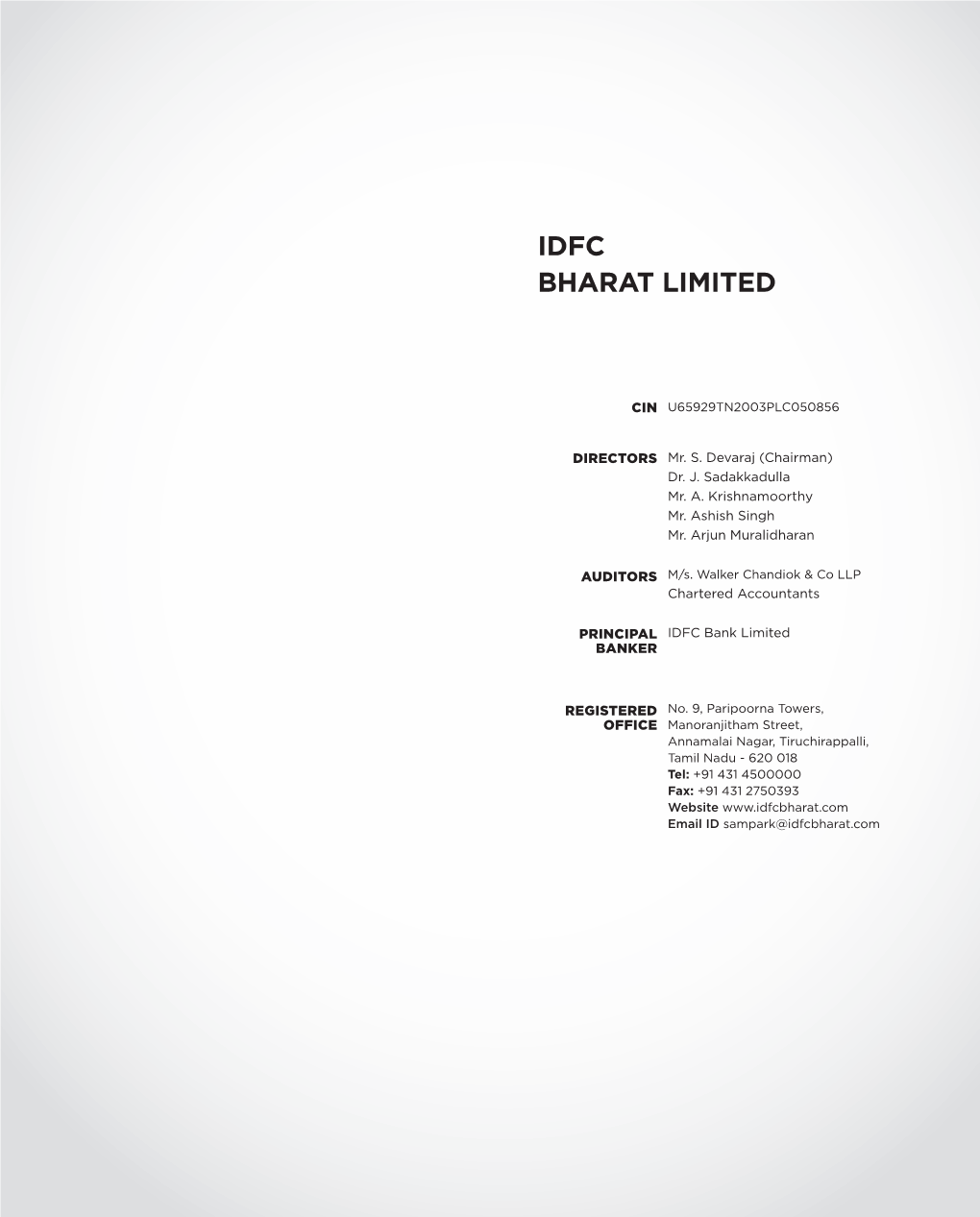 Idfc Bharat Limited