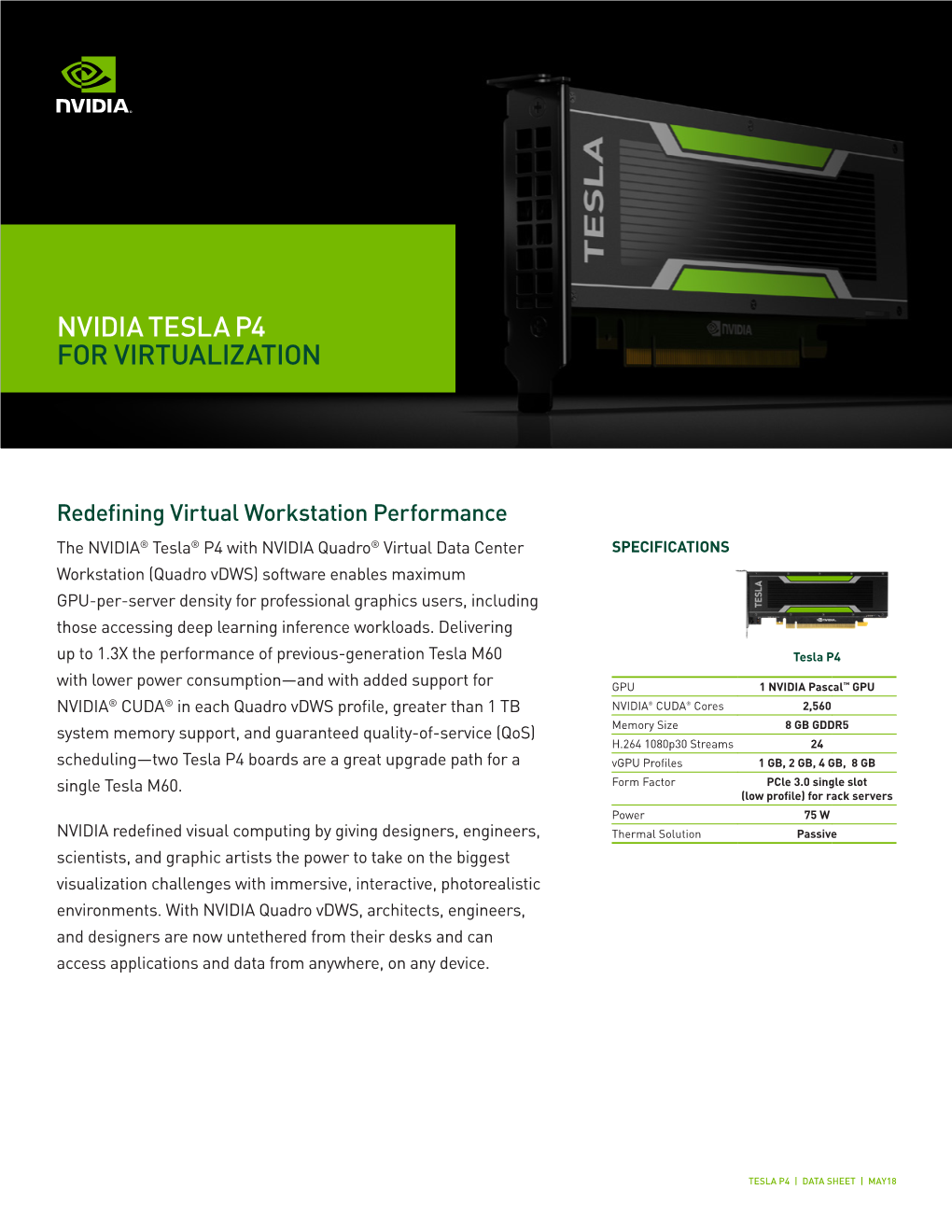 Nvidia Tesla P4 for Virtualization