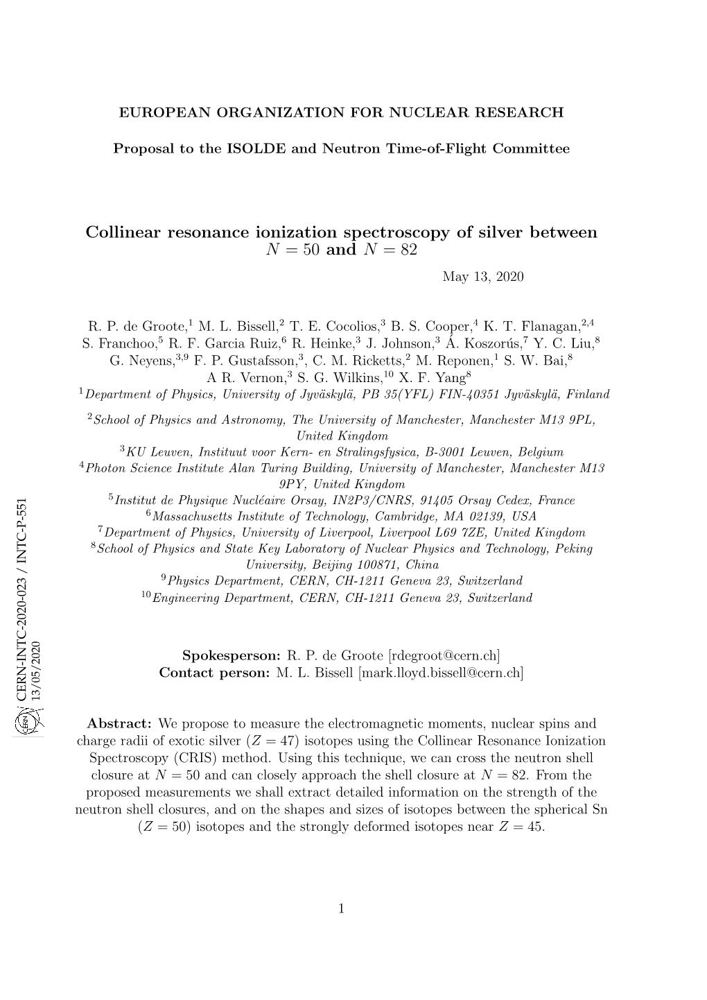 Collinear Resonance Ionization Spectroscopy of Silver Between N