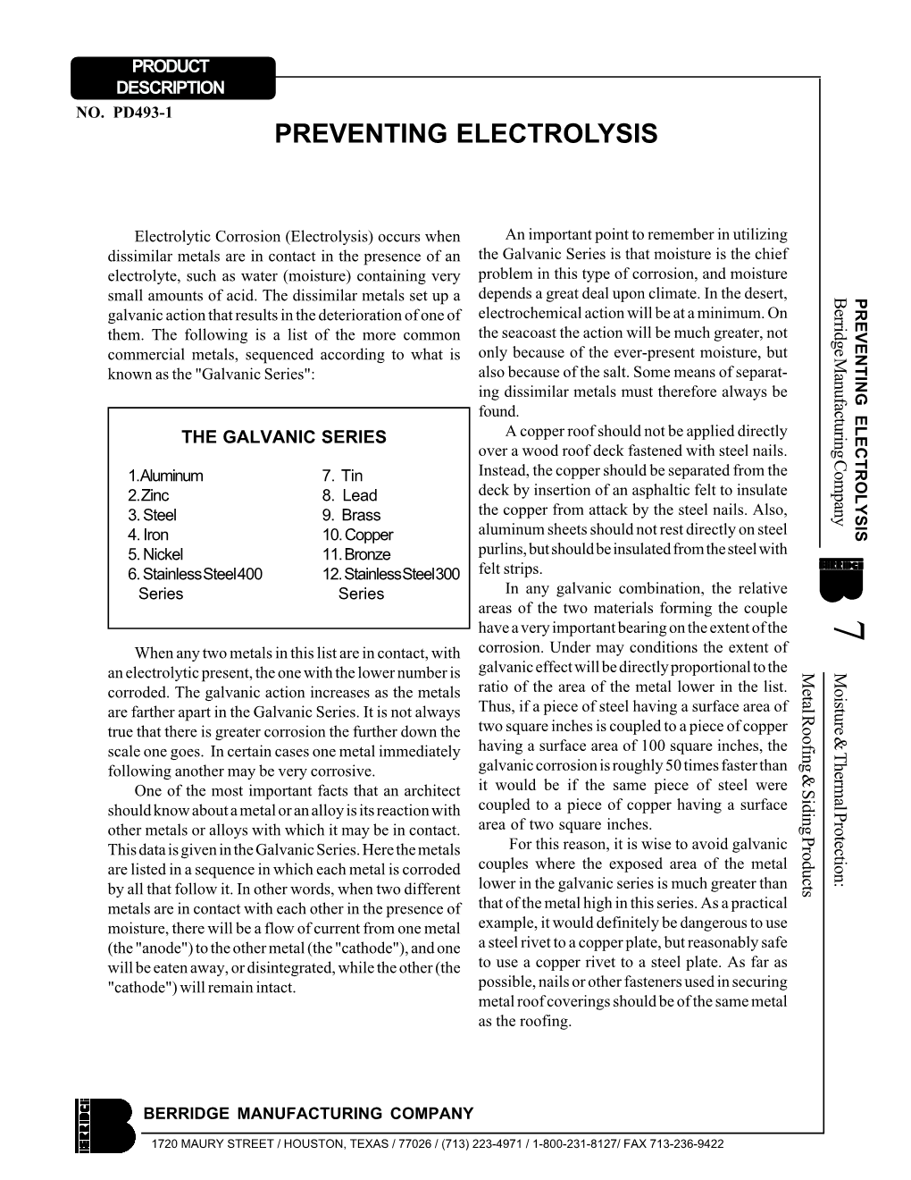 Electrolysis Prevention