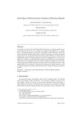 Scale Space Multiresolution Analysis of Random Signals