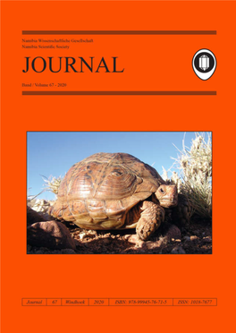 The Bushmanland Tent Tortoise 47-59 (Namibia Form), Psammobates Tentorius Verroxii – Field Observations, Free-Range Husbandry and Reproduction in Namibia