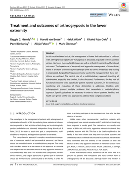 Treatment and Outcomes of Arthrogryposis in the Lower Extremity