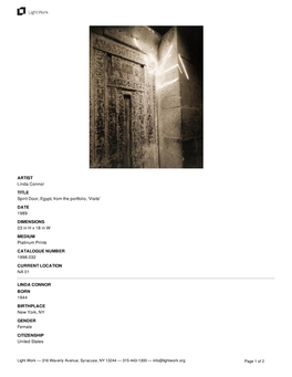 Summary for Spirit Door, Egypt, from the Portfolio