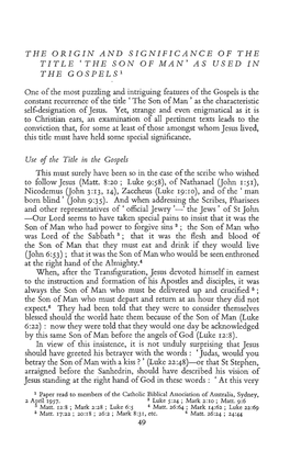 "The Origin and Significance of the Title 'The Son of Man'," Scripture